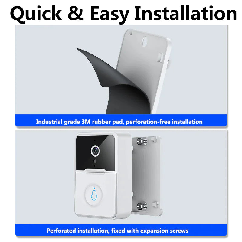 Wireless Security Smart WiFi Doorbell With Intercom, Video Camera & Chime