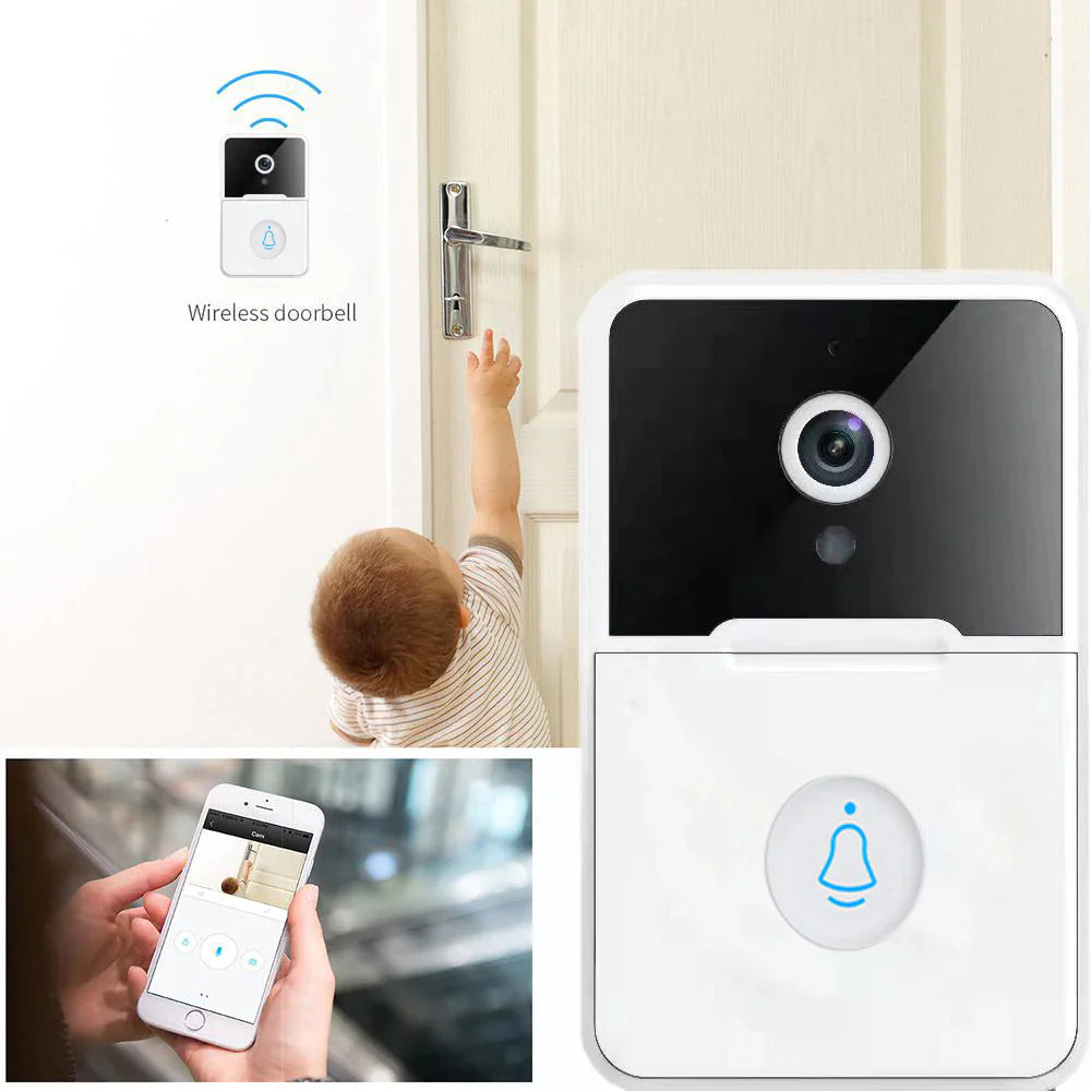 Wireless Security Smart WiFi Doorbell With Intercom, Video Camera & Chime