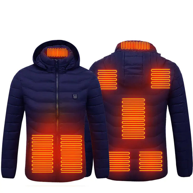 New Heated Jacket Coat USB Electric Jacket Cotton Coat Heater Thermal Clothing Heating Vest Men's Clothes Winter