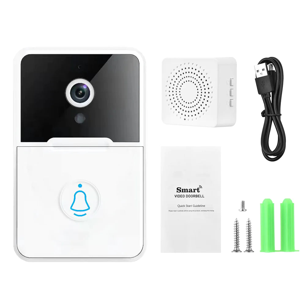 Wireless Security Smart WiFi Doorbell With Intercom, Video Camera & Chime