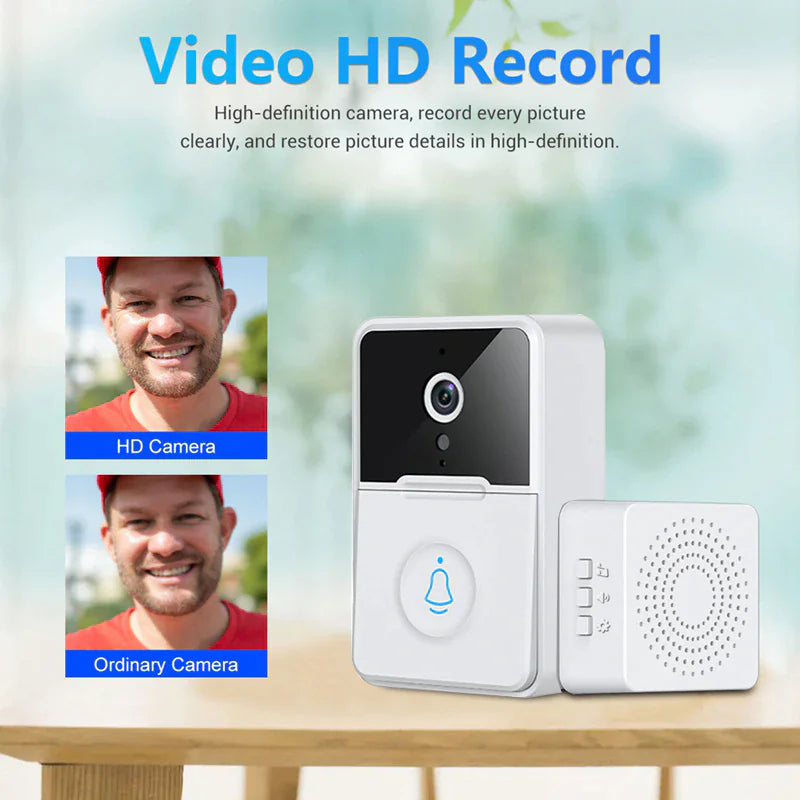 Wireless Security Smart WiFi Doorbell With Intercom, Video Camera & Chime