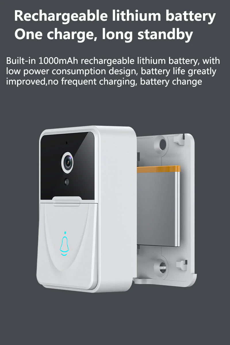 Wireless Security Smart WiFi Doorbell With Intercom, Video Camera & Chime